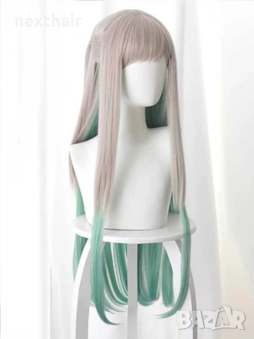 Аниме бяло зелена перука Yashiro Nene Jibaku Shounen Hanako cosplay, снимка 4 - Аксесоари за коса - 51224309