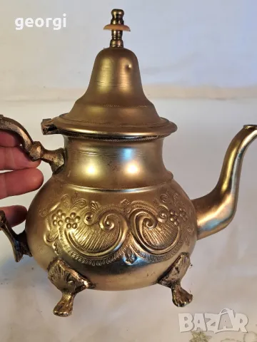 ретро месингов чайник    7/4, снимка 5 - Декорация за дома - 49854912
