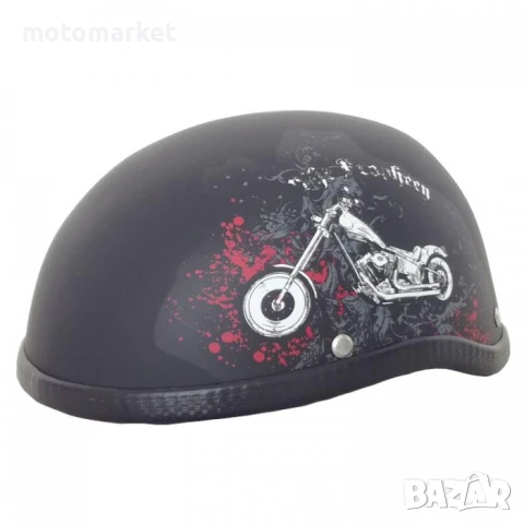 Каска Ретро Черен Мат