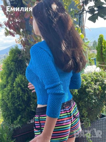 Ръчно плетена блуза, снимка 3 - Блузи с дълъг ръкав и пуловери - 37667788