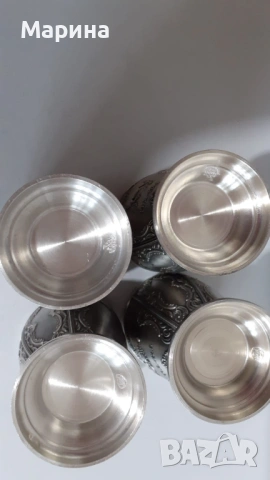 Немски чаши Зодии от калай за вино и ракии 110мл, Аntik*Vintage #119, снимка 8 - Антикварни и старинни предмети - 53110680