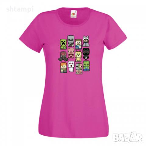 Дамска тениска Minecraft Drawing Characters Minecraft,Игра,Забавление,подарък,Изненада,Рожден Ден., снимка 11 - Тениски - 36520940