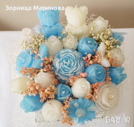 Ароматни букети от свещи, ръчна изработка , снимка 5 - Декорация за дома - 50673775