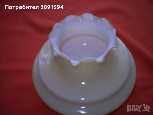 Ретро Стъклен Абажур За Полилей жълто двупластово стъкло, снимка 6 - Антикварни и старинни предмети - 42317759