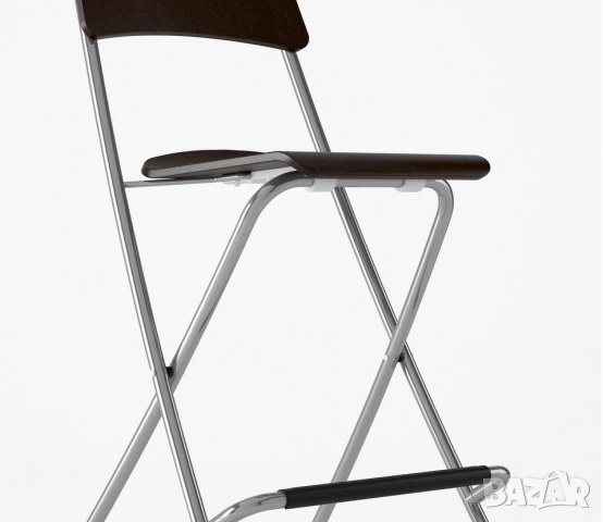 Стилен Бар стол сгъваем хром/дърво НОВИ-Цена до изчепване, снимка 6 - Столове - 39597860