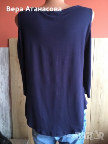 💙🧢Тъмно синя туника с отворени рамене,м/л➡️10 лв.🥼, снимка 3 - Блузи с дълъг ръкав и пуловери - 33887478