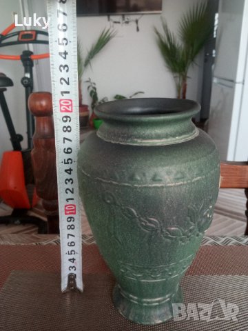 Продавам красива,антика,амфора- ваза.Керамика.Маркирана.ФРГ-SCHEURIH..Ръчна изработка., снимка 4 - Антикварни и старинни предмети - 42671125