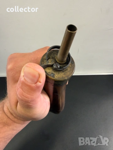 Стара медна барутница. №8138, снимка 7 - Антикварни и старинни предмети - 54328843