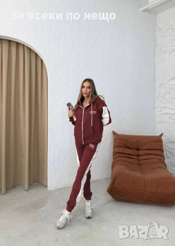 Дамски Памучен Ватиран Спортен Комплект🔝Дамски Спортен Екип - Налични Различни Цветове Код S211, снимка 5 - Спортни екипи - 52419313