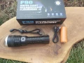 Мощен LED фенер P90 малък,USB зареждане,телескопичен ZOOM, снимка 1