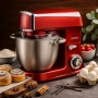 Мощен Планетарен миксер Royalty Line, 2100W, 7.5 литра, 6 скорости + Pulse, 3 бъркалки, Червен, снимка 4