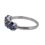 сребърен пръстен с естествени сапфири, снимка 1