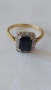 Златен пръстен със сапфир и брилянти, снимка 1