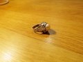дамски османски сребърен пръстен с естествена перла , стар голям сребърен турски пръстен с перла, , снимка 1 - Пръстени - 38220869