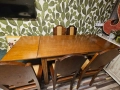 Масивна дървена старинна маса със столове, снимка 2