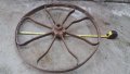 масивно ковано възрожденско колело от двуколка, каруца, снимка 12