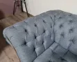 Сив комплект от плат Честърфийлд диван тройка и фотьойл, снимка 9