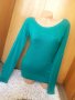 Ярко тюркоазена блуза туника тънко плетиво С, снимка 1 - Блузи с дълъг ръкав и пуловери - 34252964