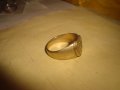 СТАР РЕТРО АРТ ДЕКО РЪЧНО ОРНАМЕНТИРАН ПОЗЛАТЕН ПРЪСТЕН от НЕРЪЖДАЕМА СТОМАНА с ПЕЧАТИ 585 14К 27573, снимка 11