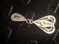 ДИАМАНТЕНА СРЕБЪРНА СТАРИННА ФИЛИГРАННА ВИСУЛКА РЪЧНА ИЗРАБОТКА 19444, снимка 8