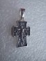 Сребърен кръст Исус Христос и Николай Чудотворец, снимка 1 - Колиета, медальони, синджири - 42498403