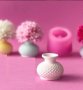 3D релефна тумбеста ваза цилиндър силиконов молд форма за декорация торта фондан шоколад гипс, снимка 1