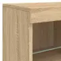 vidaXL Сайдборд с LED светлини, сонома дъб, 81x37x67 см, снимка 10