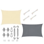 Водоустойчива тента с 95% UV защита, комплект с крепежни елементи, размер 3х4м - цвят крем / сиво, снимка 1