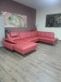 Червен кожен П образен ъглов диван ZE-EM21063 с функция сън, снимка 8