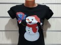 Нова дамска коледна тениска с дигитален печат Снежко, Снежен човек, снимка 5