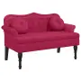 vidaXL Пейка с възглавници, виненочервена, 120,5x65x75 см, кадифе, снимка 1