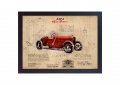 Енцо Ферари Ferrari постер плакат АЛФА Арт. стил Леонардо да Винчи, снимка 1 - Картини - 35561113