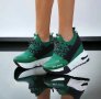 Кецове на платформа - зелени с бяло ходило - F-121, снимка 1