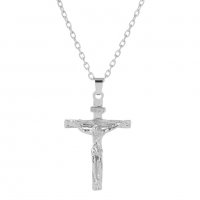 Кръстче от Медицинска стомана - Христос - Сребристо, снимка 2 - Колиета, медальони, синджири - 31213386