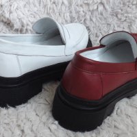 Oбувки, естествена кожа, бели и бордо, код 543/ББ1/89, снимка 9 - Дамски ежедневни обувки - 40375892