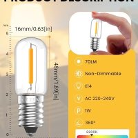 Нови 2 броя Енергоспестяващи Винтидж LED Крушки 2200K Е14 за осветление дом, снимка 2 - Крушки - 42904423