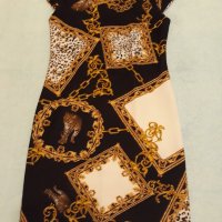 Рокля ЗЛАТЕН ЛЕОПАРД , кралски цветове- златно, черно , шампанско и леопардово, елегантна , удобна, снимка 7 - Рокли - 37510235