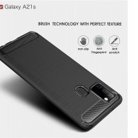 Samsung Galaxy A21S карбон силиконов гръб / кейс, снимка 1 - Калъфи, кейсове - 29438851