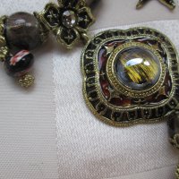 Атрактивно дамско колие-метал и стъкло, снимка 4 - Колиета, медальони, синджири - 29207056