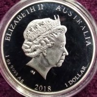 1 долар Австралия 2018 тигър и дракон, снимка 1 - Нумизматика и бонистика - 36785233