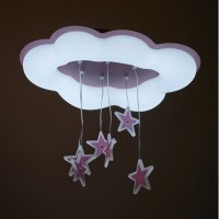 Розов LED плафон "Облак със звезди", 70W, снимка 3 - Лампи за таван - 42486561