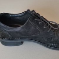 Дамски ежедневни черни обувки от естествена кожа и велур Lavorazione Artigiana - 39 номер, снимка 6 - Дамски ежедневни обувки - 32076921