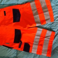 Светлоотразителни работни панталони оранжеви къси, снимка 2 - Къси панталони - 34319621