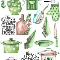 Скрапбук стикери за декорация планер рецептурник kitchen кухня самозалепващ лист А5 -различни видове, снимка 4 - Други - 37292562
