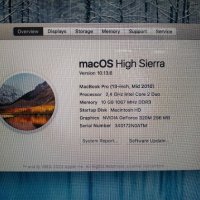 Лаптоп MacBook Pro 13.3" Core 2 Duo 2.4 Mid-2010 A1278 (2010г) втора употреба, снимка 5 - Лаптопи за дома - 39629544