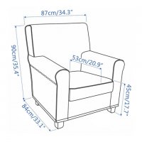 Нов Калъф за голям стол/кресло с подлакътници, Еластичен, Черен, Подарък калъф за възглавница, снимка 2 - Други - 38800783