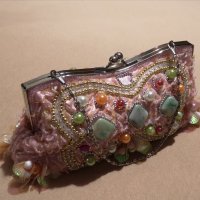 Нова розова бална чантичка Русалка абитуриентска клъч, снимка 6 - Чанти - 31452357