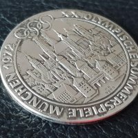 9999 ‰ Сребро Немски медал плакет Мюнхен 1972 Oz унция, снимка 3 - Нумизматика и бонистика - 36770210