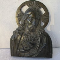  Исус сърце  пано религия метал, подпис, автор, снимка 1 - Други ценни предмети - 29577885