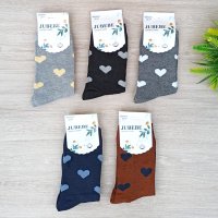 3155 Дамски памучни чорапи Сърца, 36-41 номер, снимка 2 - Дамски чорапи - 38344069
